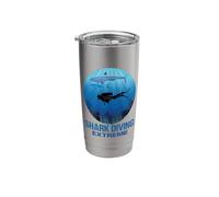 Shark Diving Extreme Underwater Scuba Diver with Sharks Stainless Steel Insulated Tumbler