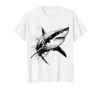 Shark Drawing Abstract Animal Art Painting Graphic Shark T-Shirt
