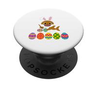 Shark Easter Bunny Painting Eggs Funny For Toddler Kid PopSockets Adhesive PopGrip