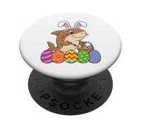 Shark Easter Bunny Painting Eggs Funny For Toddler Kid PopSockets Adhesive PopGrip