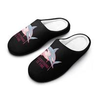 Shark Everything Is Fine Comfy Women's Slippers Nonslip Indoor House Shoes 11-12（42-43）