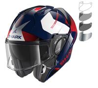 Shark Evo-GT Tekline Black Anthracite Red Flip Front Motorcycle Helmet & Visor