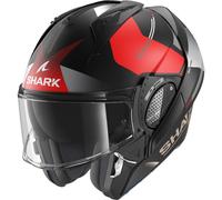Shark Evo-GT Tekline Matt Black Red Flip Front Motorcycle Helmet & Visor