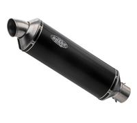 SHARK EXHAUST Trophy eloxed aluminium/end cap brushed stainless steel black, black