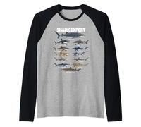 Shark Expert - Shark Lover Ocean Marine Biology Scuba Diver Raglan Baseball Tee