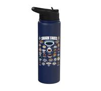 Shark Faces - Shark Lover Ocean Marine Biology Scuba Diver Stainless Steel Insulated Water Bottle