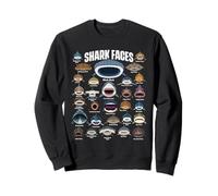 Shark Faces - Shark Lover Ocean Marine Biology Scuba Diver Sweatshirt