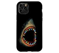 Shark Fairy Lights Illustration | Funny Holiday Shark Case for iPhone 11 Pro