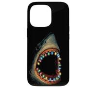 Shark Fairy Lights Illustration | Funny Holiday Shark Case for iPhone 13 Pro