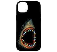 Shark Fairy Lights Illustration | Funny Holiday Shark Case for iPhone 14 Plus