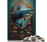Shark Fairytale Like Jigsaw Puzzles Puzzles for Adults Kids. 1000 Piece Whimsical Challenge Toy Educational Games Home Decoration for Educational Games Gifts 1000pcs (40x28cm)