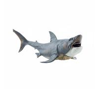 Shark Figurine Educational Prehistoric Marine Animal Model Movable Jaw Solid PVC Sculpture Kids Learning Toy Suitable for School Projects Office Gifts, L, Deep Sea Megalodon