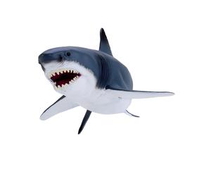 Shark Figurine Hand-Painted Grey 20x20x6.5cm Realistic Great White Model Figure