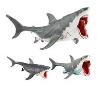Shark Figurines Movable Mouth Shark Toy Simulation Sea Creature Realistic Plastic Ocean Animal Figurine for Kids and Adults Figures Puppet Sea Creature Toys Toys for Boys 3-5