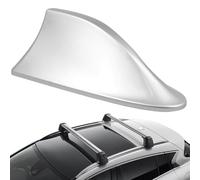 Shark Fin Antenna, Car Shark Fin Antenna Cover Self-Adhesive Punch-Free ABS with Inner Panel for Signals 7x3x2" Replacement Decorative Spoilers for Car, Silver