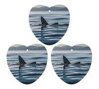 Shark Fin Water Car Air Freshener, 3 Pcs Love form Hanging Air Freshener Cards, Long Lasting Fragrance Scented Cards for Car, Home, Office Gray-style