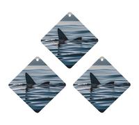 Shark Fin Water Car Air Freshener, 3 Pcs Rhombus Hanging Air Freshener Cards, Long Lasting Fragrance Scented Cards for Car, Home, Office White-style