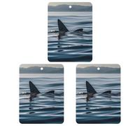 Shark Fin Water Car Air Freshener, 3 Pcs Square Hanging Air Freshener Cards, Long Lasting Fragrance Scented Cards for Car, Home, Office White-style