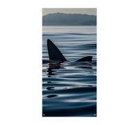 Shark Fin Water Door Cover Spring Summer Hanging Flag Porch Sign Outdoor Seasonal Holiday Yard Decor for Front Door and Porch