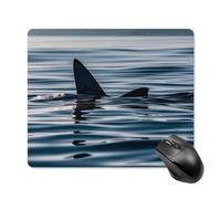Shark Fin Water Square Mouse Pad Portable Computer Mousepad with Non-Slip Rubber Base 18 * 22cm Ultra-Thin Gaming Mouse Mat for Computer Laptop Office Desk Accessories