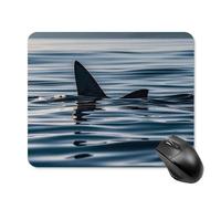 Shark Fin Water Square Mouse Pad Portable Computer Mousepad with Non-Slip Rubber Base 20 * 25cm Ultra-Thin Gaming Mouse Mat for Computer Laptop Office Desk Accessories