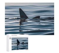 Shark Fin Water Wooden Puzzles for Adults 1000 PCS Unique Shape Puzzles Wall Art Home Decor for Puzzle Lovers, Family, Friend Creative Gift Toys
