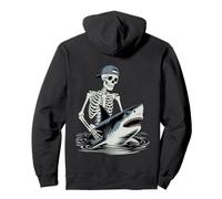 Shark Fishing Skeleton Halloween Angler Pullover Hoodie