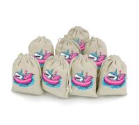 Shark Flamingo Swim Ring Reusable Drawstring Bags 8 Pcs Jewellery Favour Pouch Christmas Halloween Candy