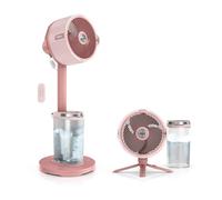 Shark FlexBreeze Pro FA300PK2 Indoor & Outdoor Mist Fan, Built-in Atomiser, Table Base, Wired or Wireless, Battery up to 24 Hours, Oscillating, Blush