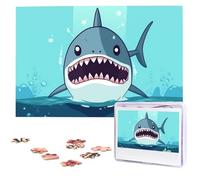 Shark Floating In Water Wooden Puzzles 1000 Pieces Personalized Jigsaw Puzzle For Adults Interesting Custom Photo Puzzles Gift For Holiday Birthday Wedding Anniversay