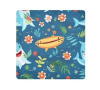 Shark Flower Leaf Camera Wrap Cloth, Squares Magic Self-Adhesive Cloth for Lens Camera Anti-Scratch Lens Protector Makeup Wrap Cloth Bag 21.7" x 21.7"