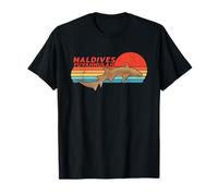 Shark Fuvahmulah Maldives Retro Sunset T-Shirt