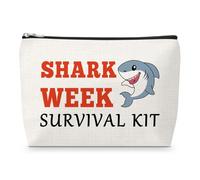 Shark Gifts for Women Makeup Bag Shark Week Gifts Sharks Theme Gift Sharks Lover Gift for Girls Ocean Animals Themed Cosmetic Bag Graduation Christmas Birthday Present for Friends Sister Daughter