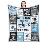 Shark Gifts for Women/Men/Boys/Girls, Unique Shark Lovers Themed Blanket Accessories/Stuff for Kids, Cute Sharks Things Soft Throw 50" x 60"