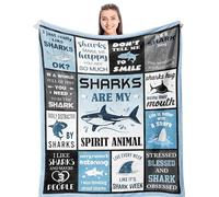 Shark Gifts for Women/Men/Boys/Girls, Unique Shark Lovers Themed Blanket Accessories/Stuff for Kids, Cute Sharks Things Soft Throw 50" x 60"
