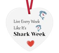 Shark Gifts Live Every Week Like It's Shark Week Ornament Birthday Christmas Ornament for Shark Lovers Friends Women Men Boys Girls Shark Themed Gifts Shark Stuff Diver Gifts