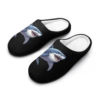 Shark Graphic Animal Art Breathable Slippers Women Slip On Winter Warm House Slippers Shoes Bedroom 9-10（40-41）
