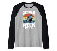Shark - Guess What Week It Is - Funny Menstruation Raglan Baseball Tee
