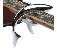 Shark Guitar Capo - Metal Clamp, Strong Spring Tension, Smooth Grip | Reuseable Instrument Accessory With Hand Design, Secure Performance Tool For Electric Acoustic Ukulele
