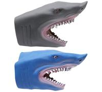 Shark Hand Puppet, 2 Pack Soft Rubber Realistic Shark Puppets for Kids Role Play, Interactive Animal Hand Puppet Toys for Storytelling and Family Fun