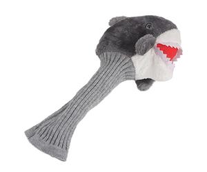 Shark Head Cover, Light Beautiful Practical Plush Cloth Wood Driver Cover for 3 and 5 Wood Fits Any Brand Golfers on Course Practice Travel