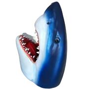 Shark Head Garden and Wall Art Statue Resin Shark Statue, Scary Waterproof Great White Shark Garden Art for Pool, Pond, Wall, Porch