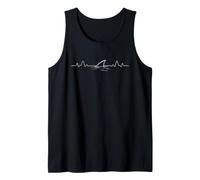 Shark Heartbeat Fin Line Ocean Animal Minimal Beach Lover Tank Top