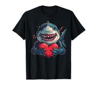 Shark Hugging Valentine Heart Shark Love Valentines Day T-Shirt