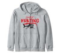 Shark Hunting Jaws Style Predator Adventure Zip Hoodie