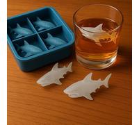Shark Ice Mold, A Mold for Making Homemade Flavored Frozen Snacks. A Large Shark-Shaped Silicone Ice Cube Mold That Can Make Giant Shark-Shaped Whiskey Ice. (Blue Shark)