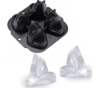 Shark Ice Mold, A Mold for Making Homemade Flavored Frozen Snacks. A Large Shark-Shaped Silicone Ice Cube Mold That Can Make Giant Shark-Shaped Whiskey Ice. (Black Head)