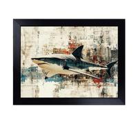 Shark Illustrated | Lap Tray with Padded Cushion, Portable Surface with Bean Bag Base, Perfect Surface for Working, Crafting, TV Eating and Laptop Use