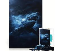 Shark in The Deep 1000 Piece Jigsaw Puzzles for Adults Teenagers Memory Gain Relaxed Mind Design Assembly 38x52cm