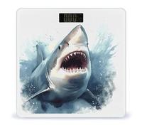 Shark in The Sea Scale for Body Weight Bathroom Weighing Scale with Large LCD Backlight Display Weight with High Precision Measures Weight Up to 180kg